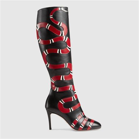 gucci platform knee high boots|gucci boots snake bottom.